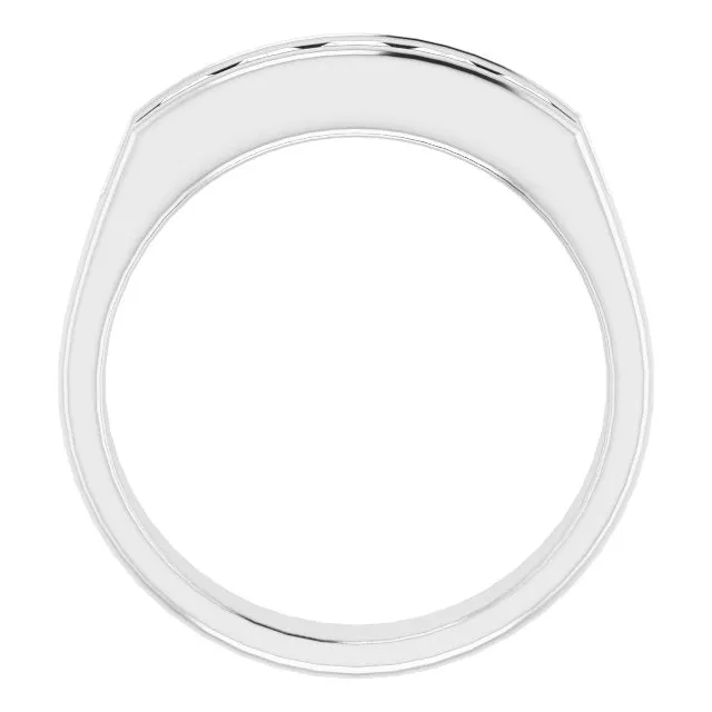 1.50 ctw Channel Set Princess Cut Diamond Men's Ring Five Stone