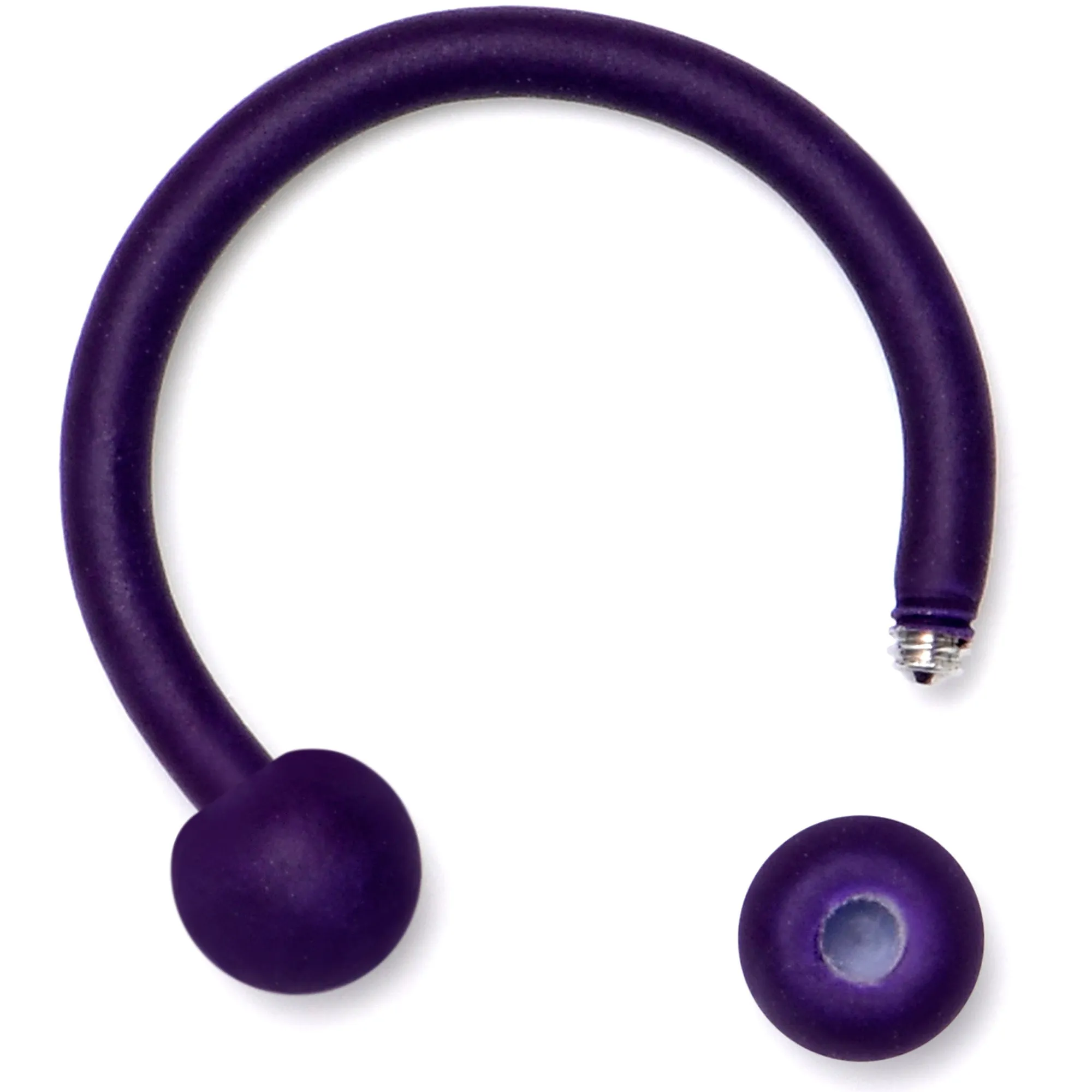 16 Gauge 3/8 Dark Blue Matte Horseshoe Circular Barbell