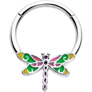 16 Gauge 3/8 Dragonfly Color Hinged Segment Ring