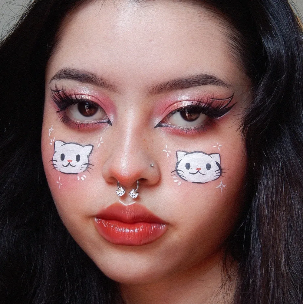 16G Cute Cat Horseshoe Septum Ring