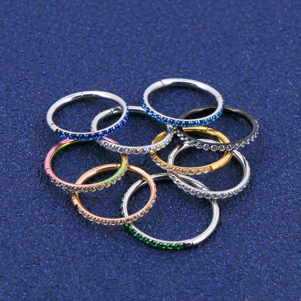 16G Hinged Segment Cartilage Earrings CZ Conch Earring