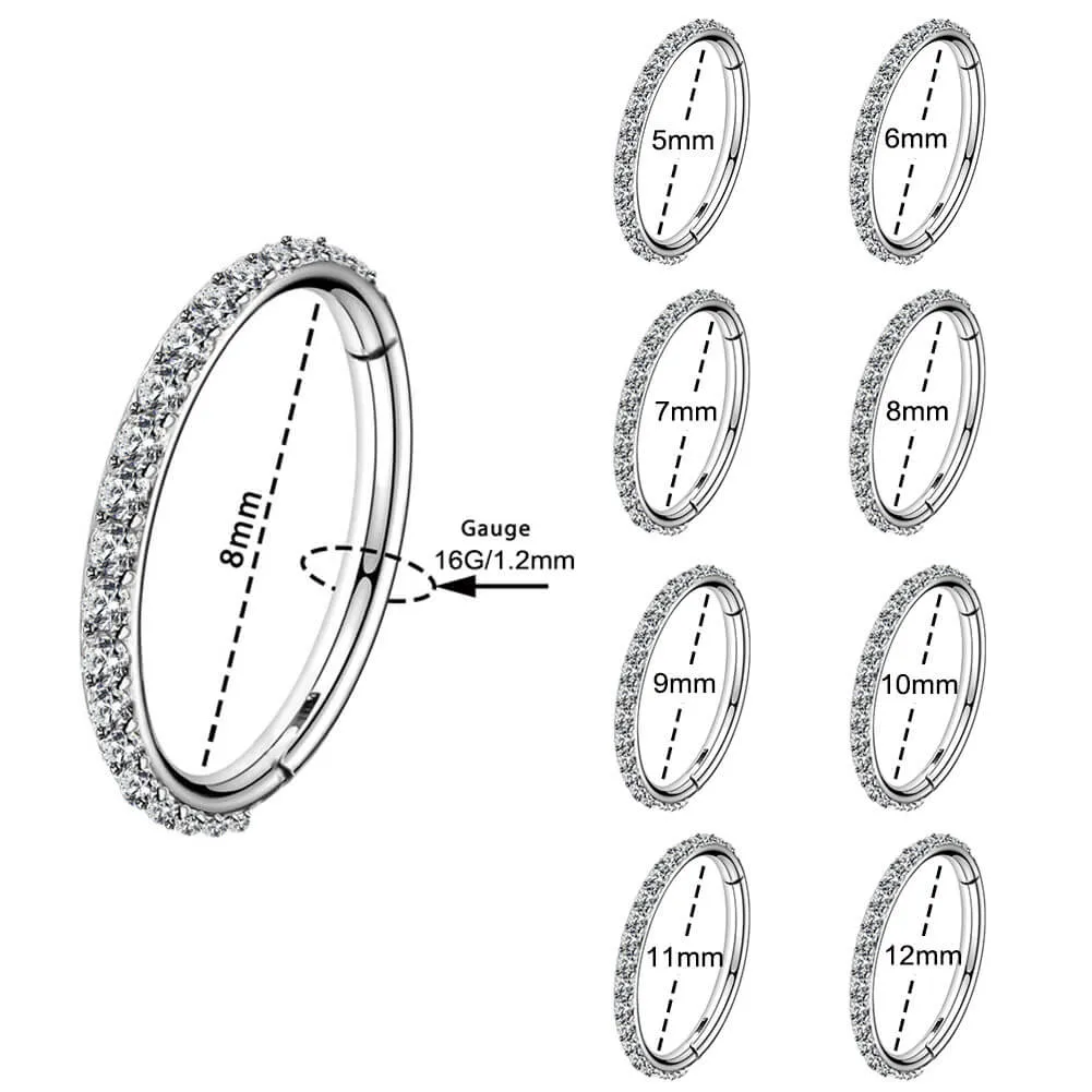 16G Hinged Segment Cartilage Earrings CZ Conch Earring
