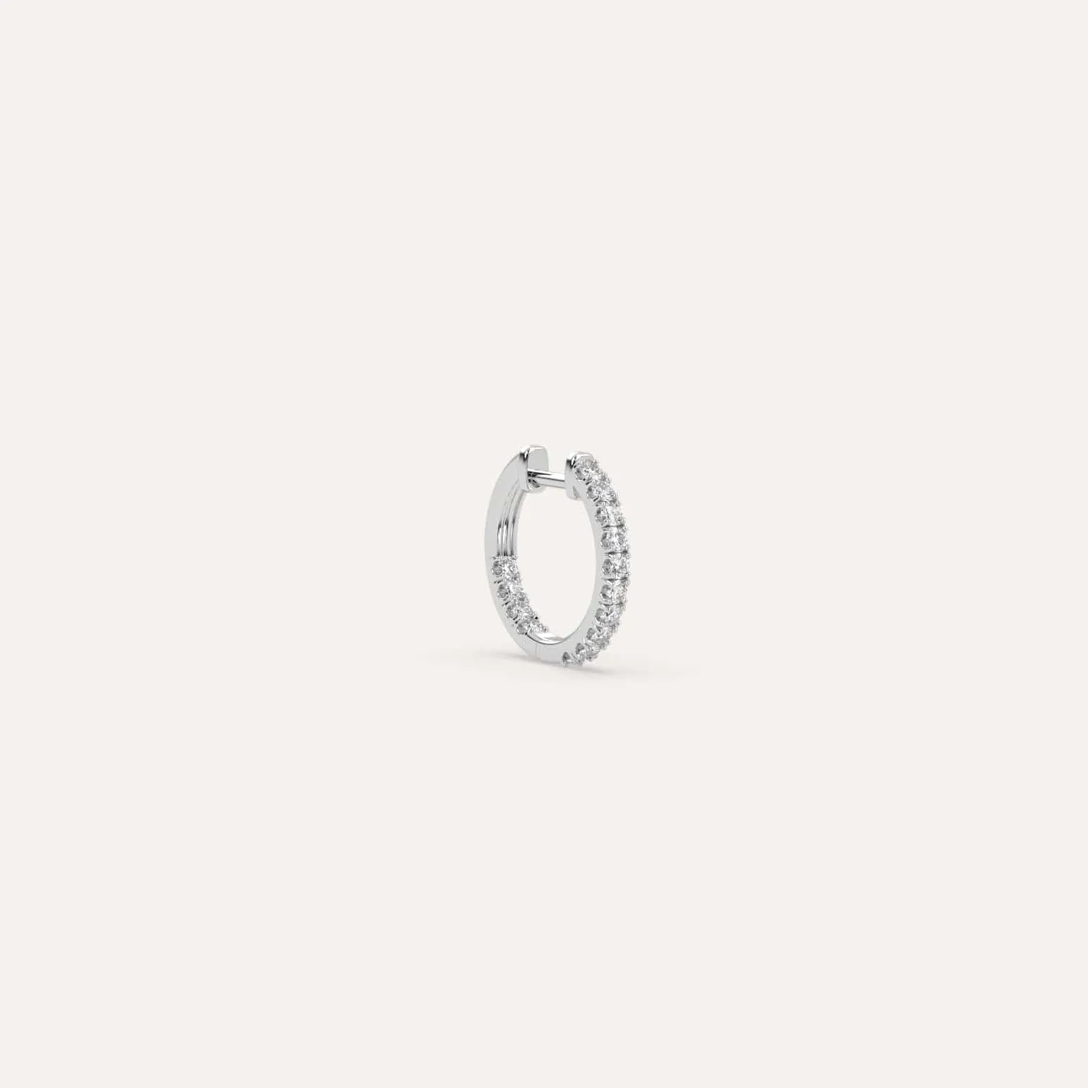1/8 carat Single Diamond Hoop Earring