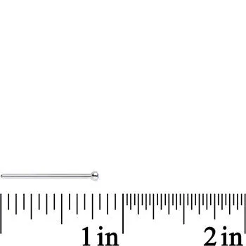18 Gauge 3/4 Aurora CZ Steel Straight Fishtail Nose Ring 2.5mm