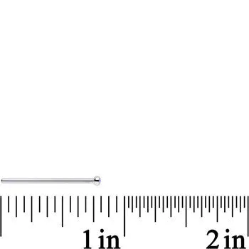18 Gauge 3/4 Aurora CZ Steel Straight Fishtail Nose Ring 2mm
