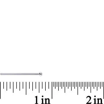 18 Gauge 3/4 Clear CZ Steel Straight Fishtail Nose Ring 2mm