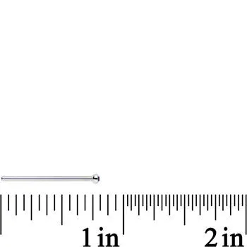 18 Gauge 3/4 Purple CZ Steel Straight Fishtail Nose Ring 2mm