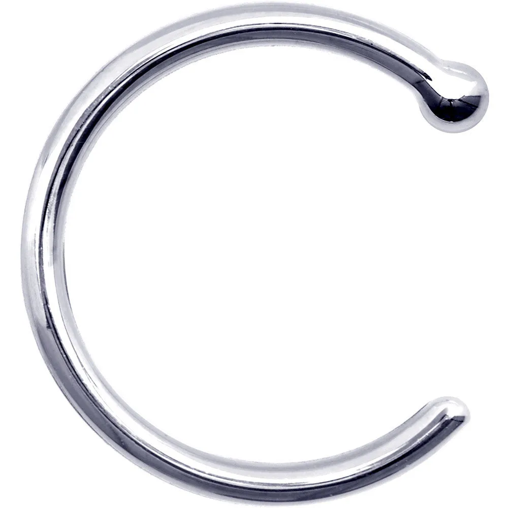 18 Gauge 3/8 Solid 18KT White Gold Nose Hoop