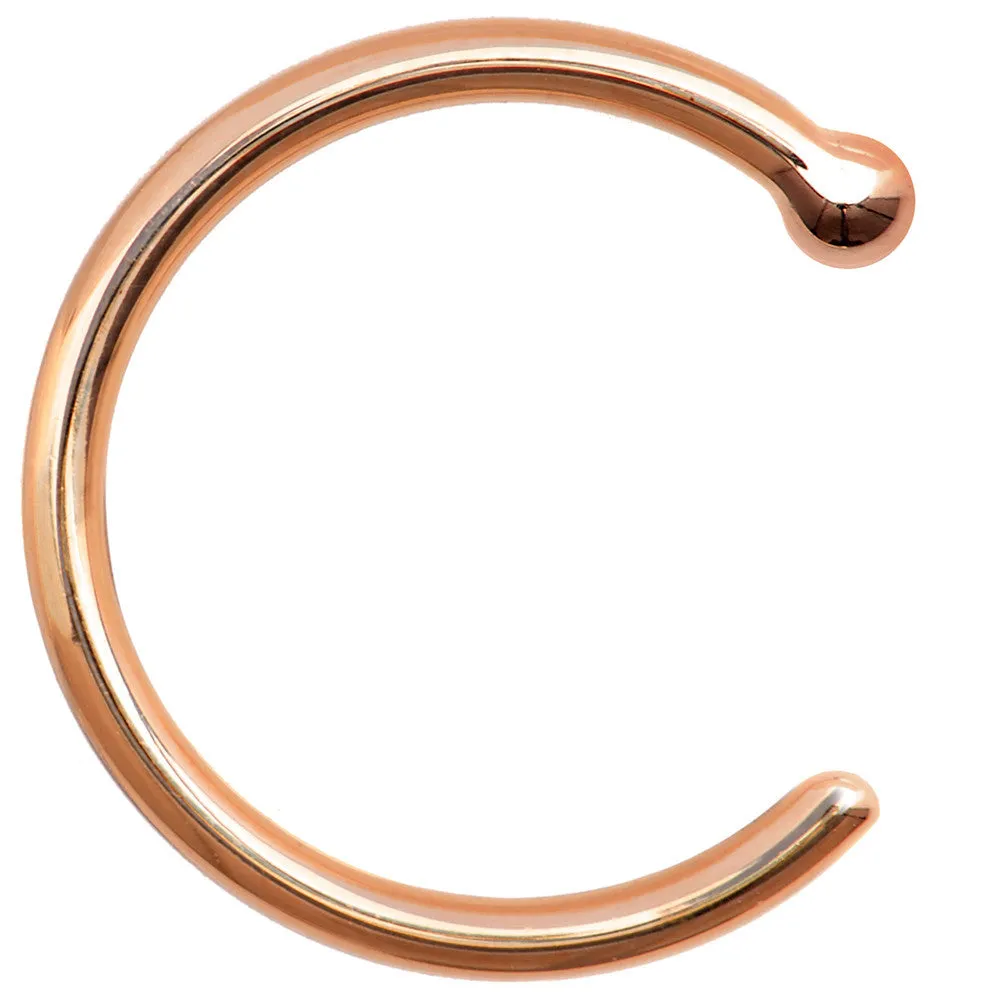 18 Gauge 5/16 Solid 14KT Rose Gold Nose Hoop