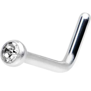 18 Gauge Crystal L-Shaped Nose Ring Created with Crystals