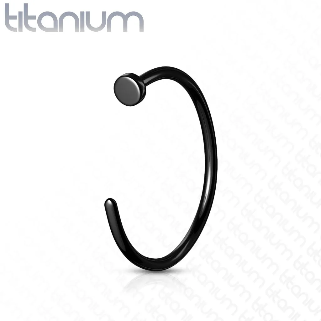18G Implant Grade Titanium Flat Top Nose Hoop Rings