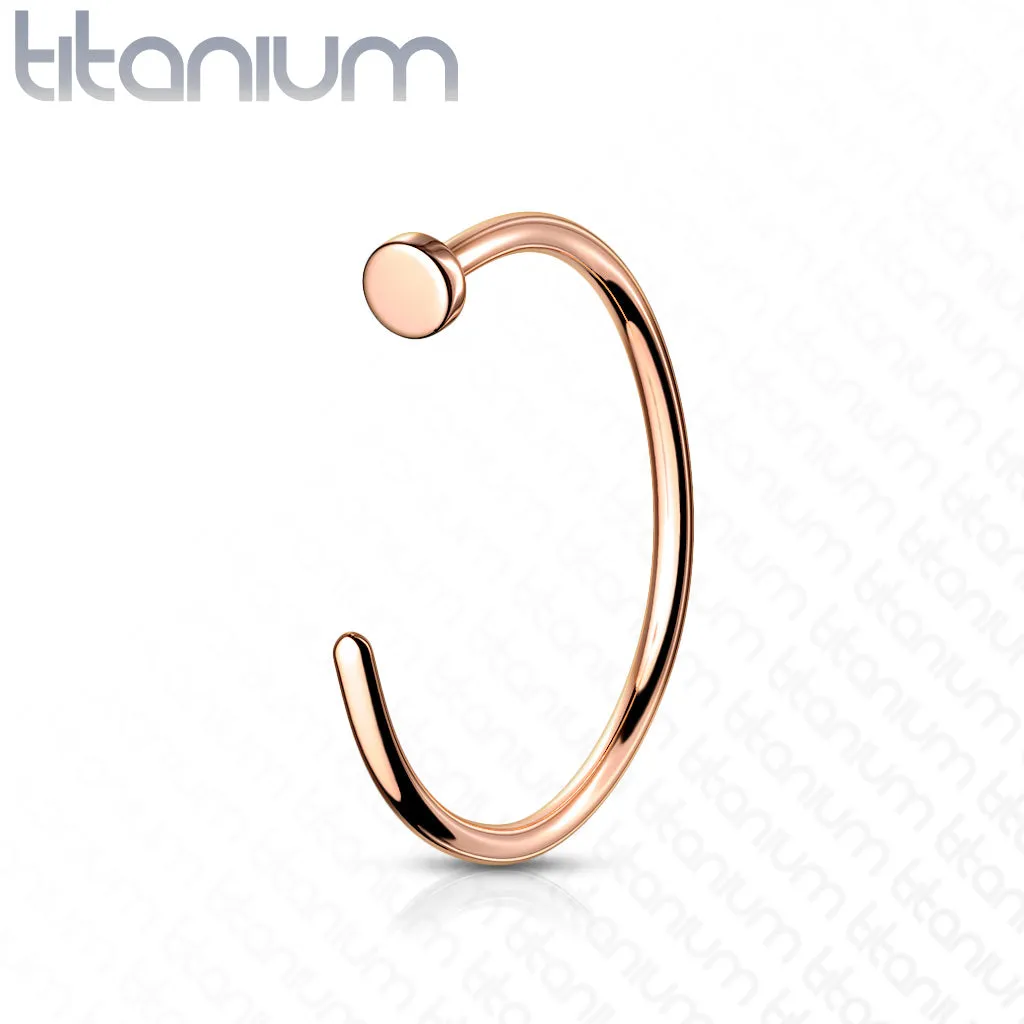 18G Implant Grade Titanium Flat Top Nose Hoop Rings
