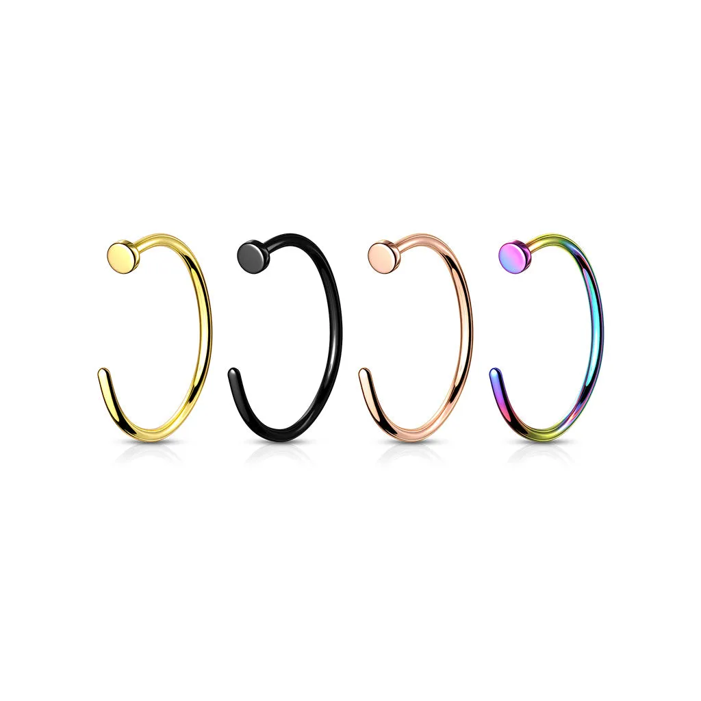 18G Implant Grade Titanium Flat Top Nose Hoop Rings