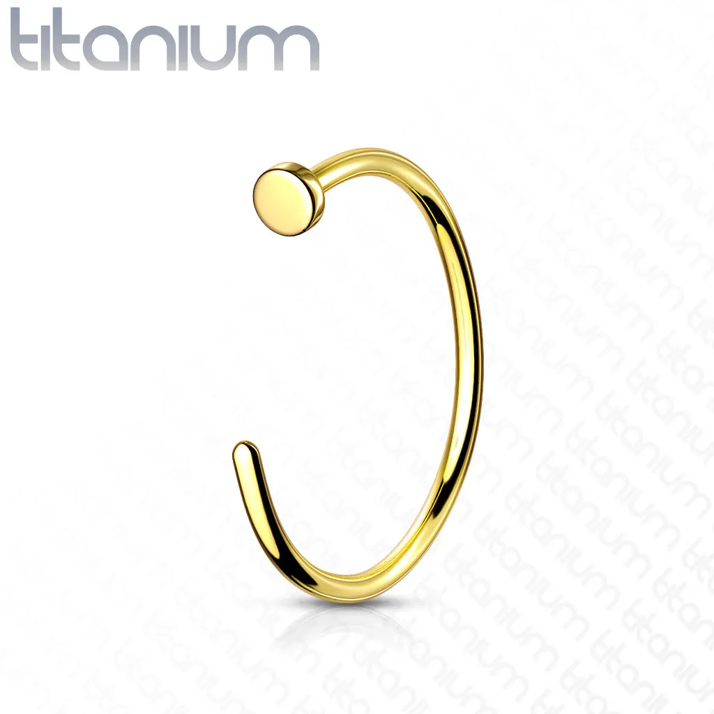 18G Implant Grade Titanium Flat Top Nose Hoop Rings