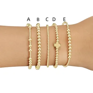 18K Gold Plated Christian Cross Bead Bracelet | Women's Luxury Designer Inspired Jewelry