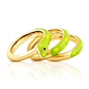 18K Gold-Plated Enamel Silvio Snake Ring
