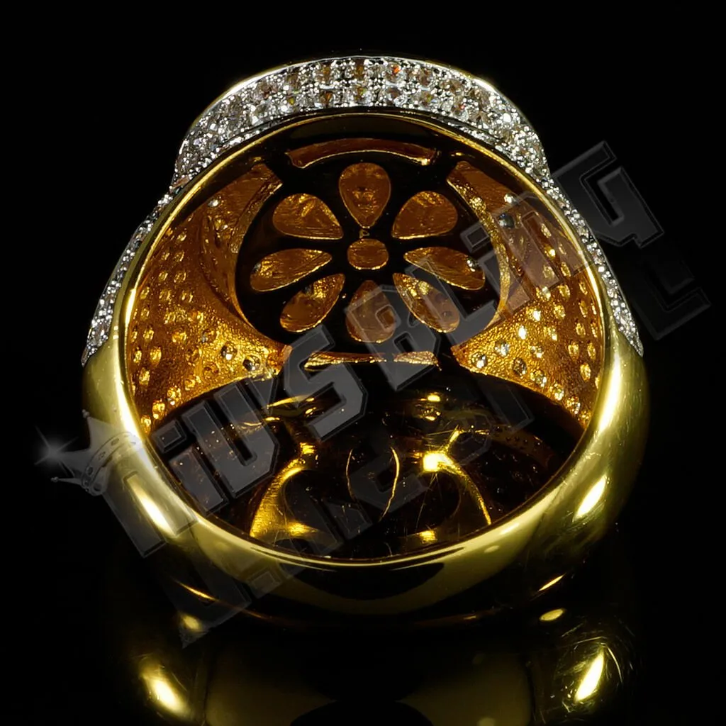 18K Gold Plated Iced Medusa Ring