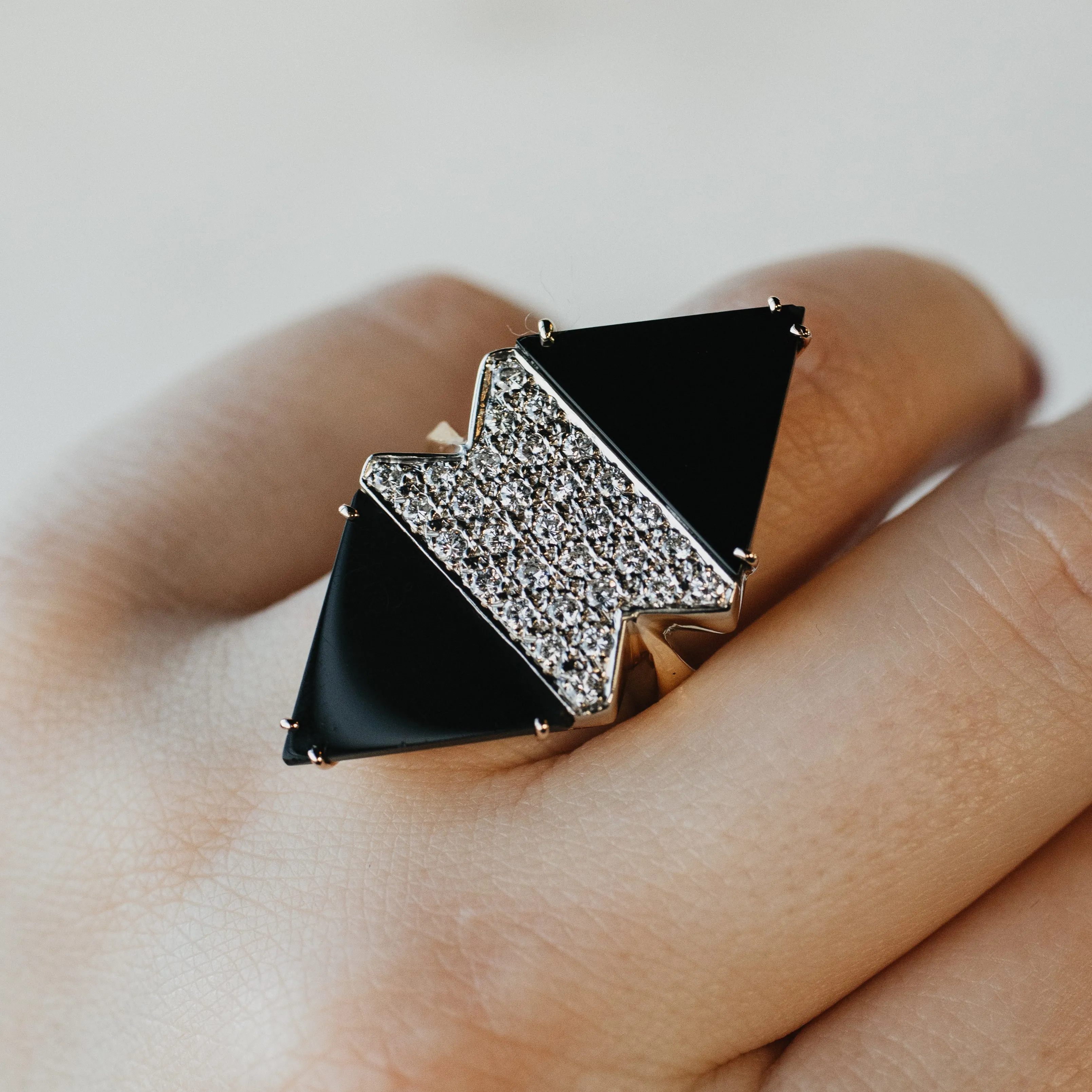 18K Onyx and Diamond Cocktail Ring