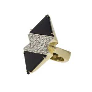 18K Onyx and Diamond Cocktail Ring