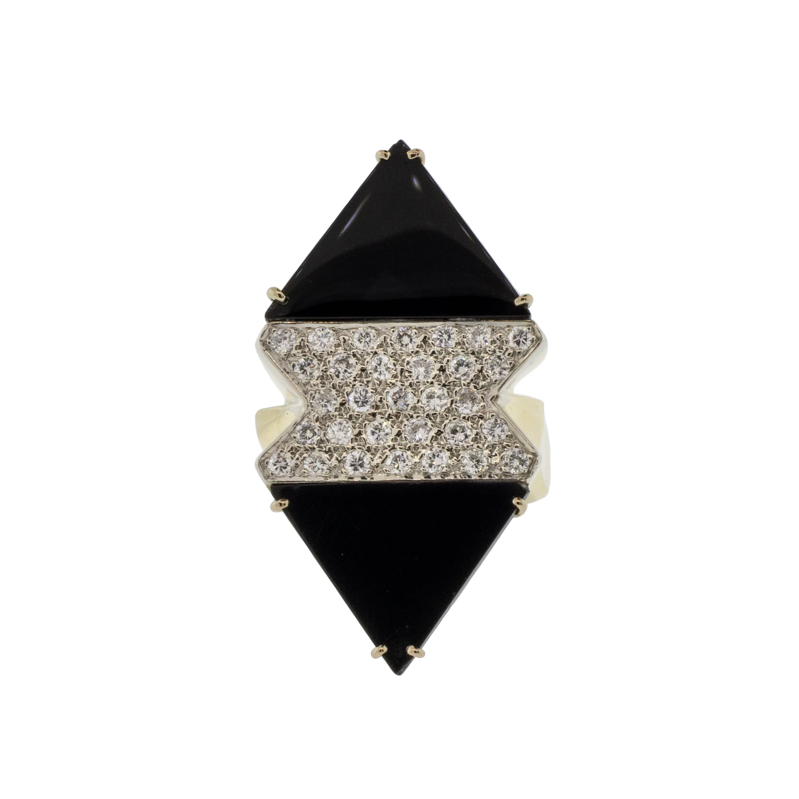 18K Onyx and Diamond Cocktail Ring