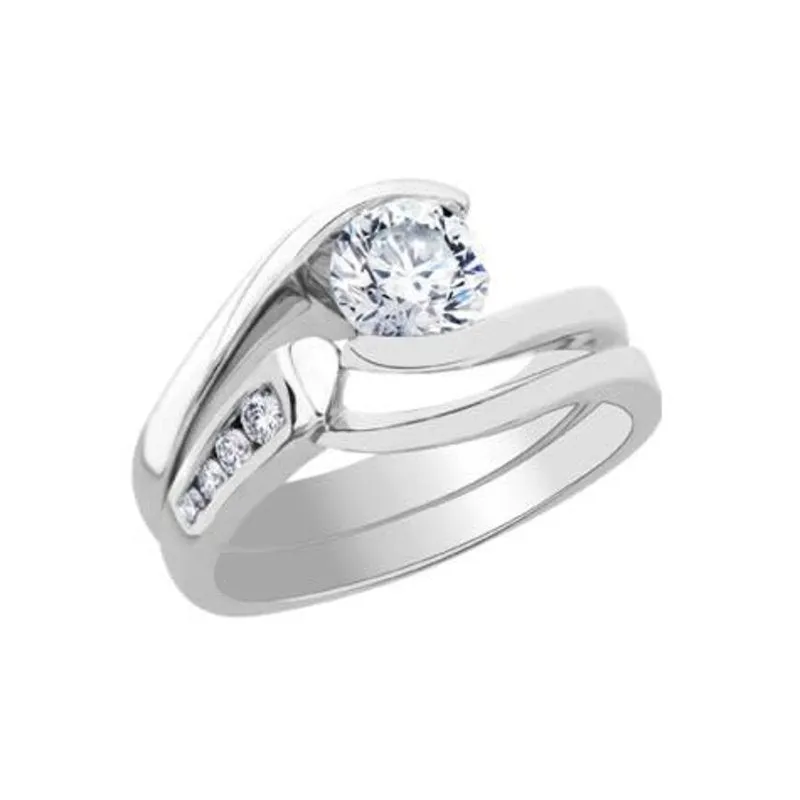 18K Palladium White Gold Maple Leaf (0.30ct) Canadian Diamond Timeless Classic Solitaire Engagement Ring