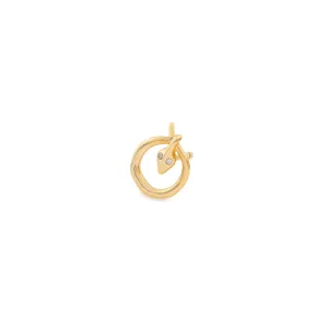 18K SNAKE KNOT Diamond Stud Earring