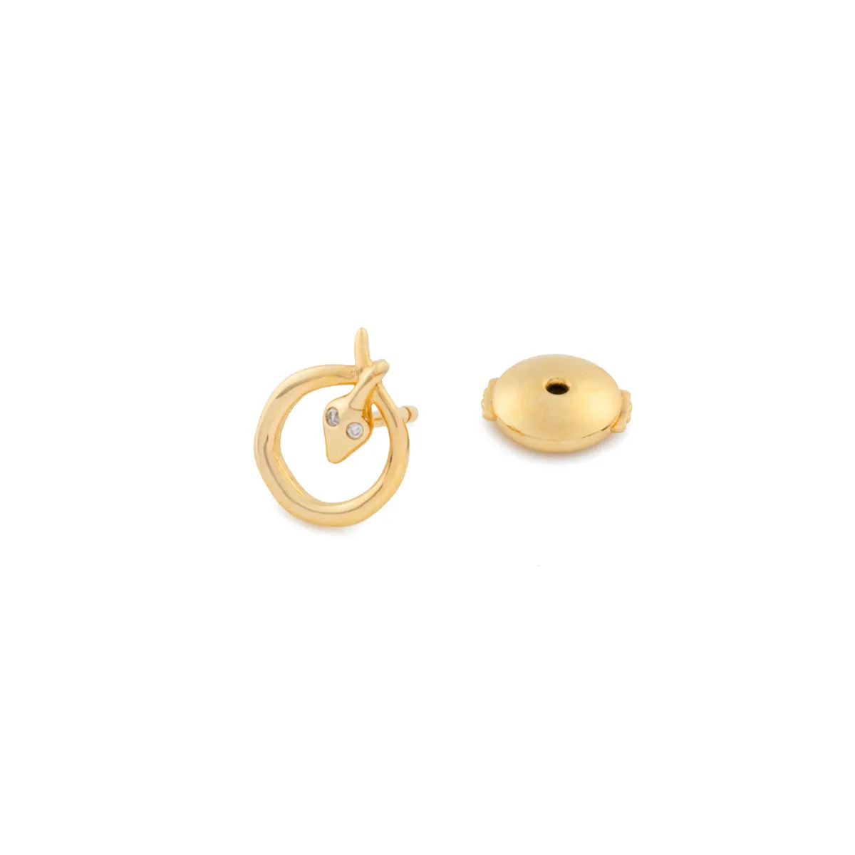 18K SNAKE KNOT Diamond Stud Earring