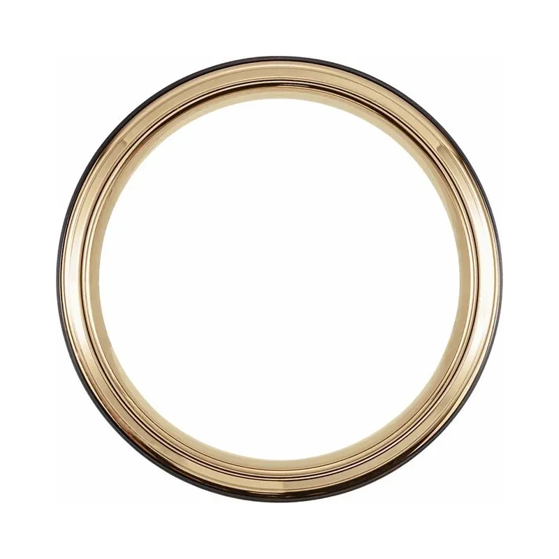 18K Yellow Gold Filled and Black PVD (6mm) Tungsten Beveled Edge Band