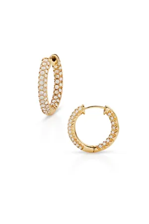 18KY Pave In and Out Hoops