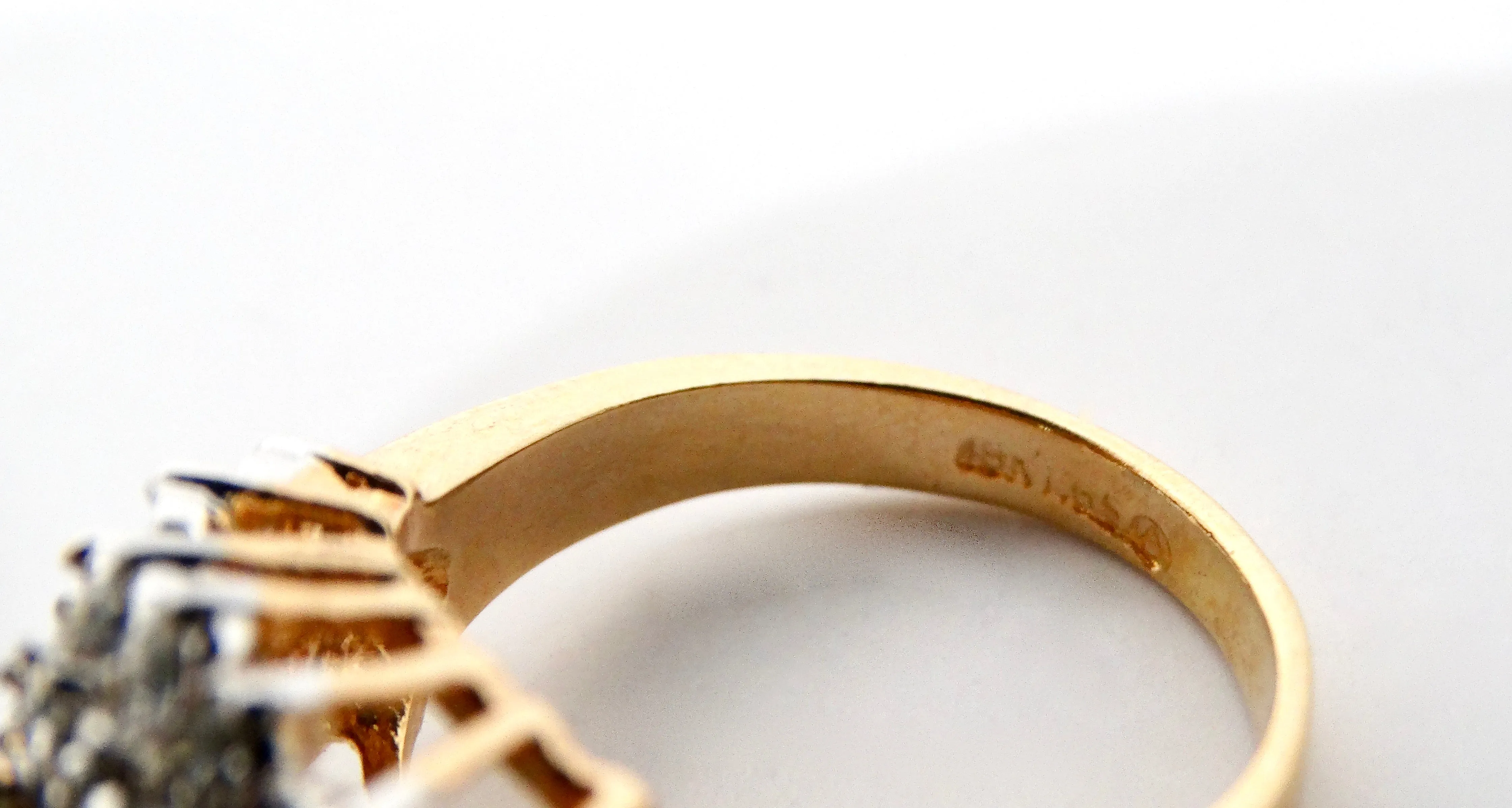 1990s 18k Gold Plated Crystal Cluster Synthetic Topaz Cocktail Ring