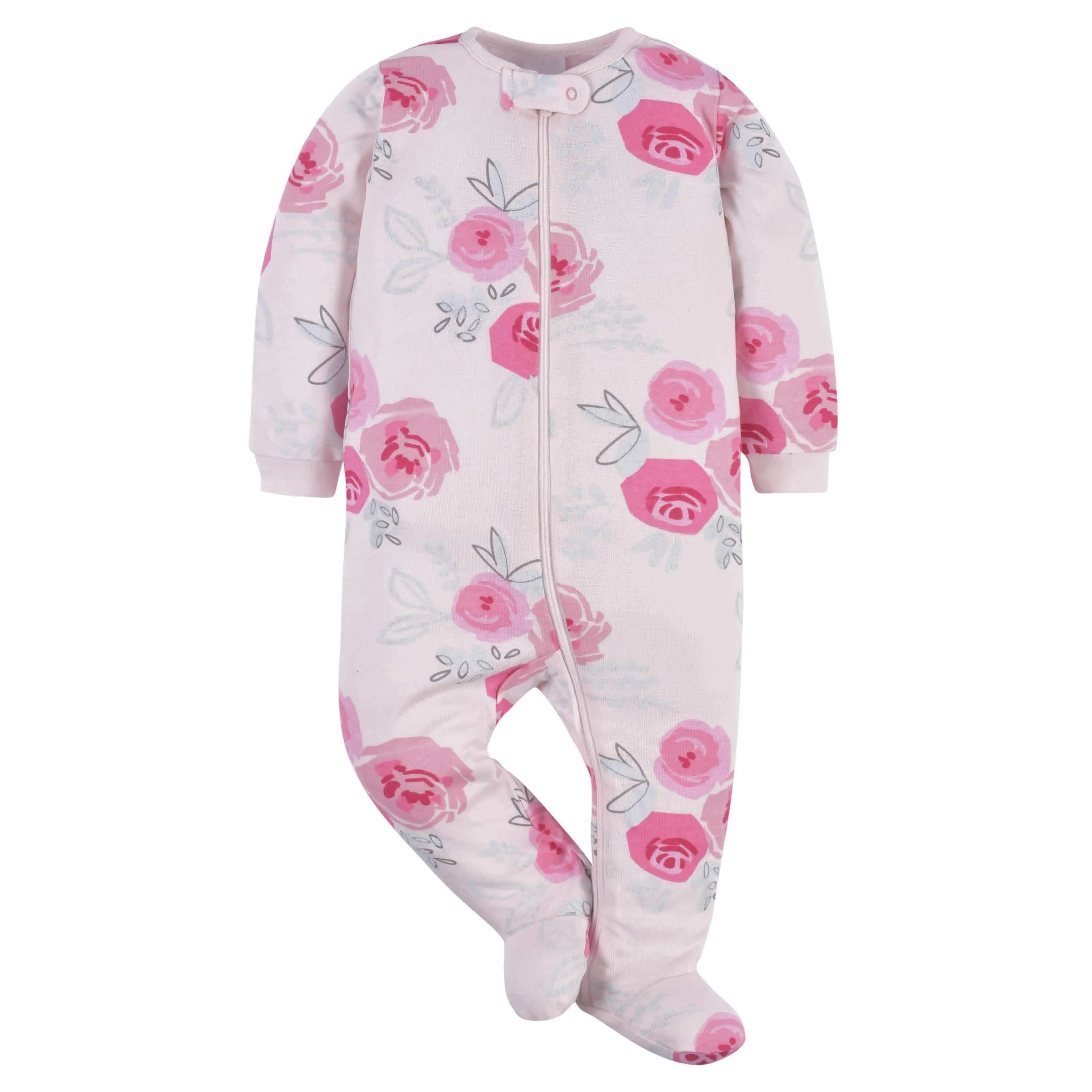 2-Pack Baby Girls Comfy Stretch Roses & Bunnies Sleep 'N Plays