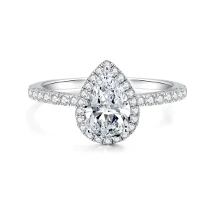 2.0 Ct Pear Cut Diamond with Halo Ring