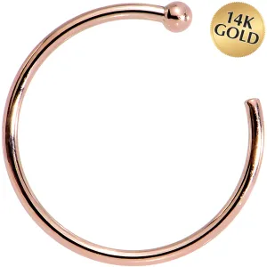 20 Gauge 3/8 14kt Solid Rose Gold Nose Hoop