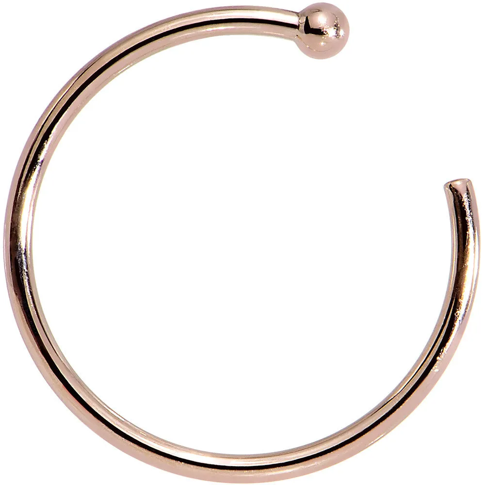 20 Gauge 3/8 14kt Solid Rose Gold Nose Hoop