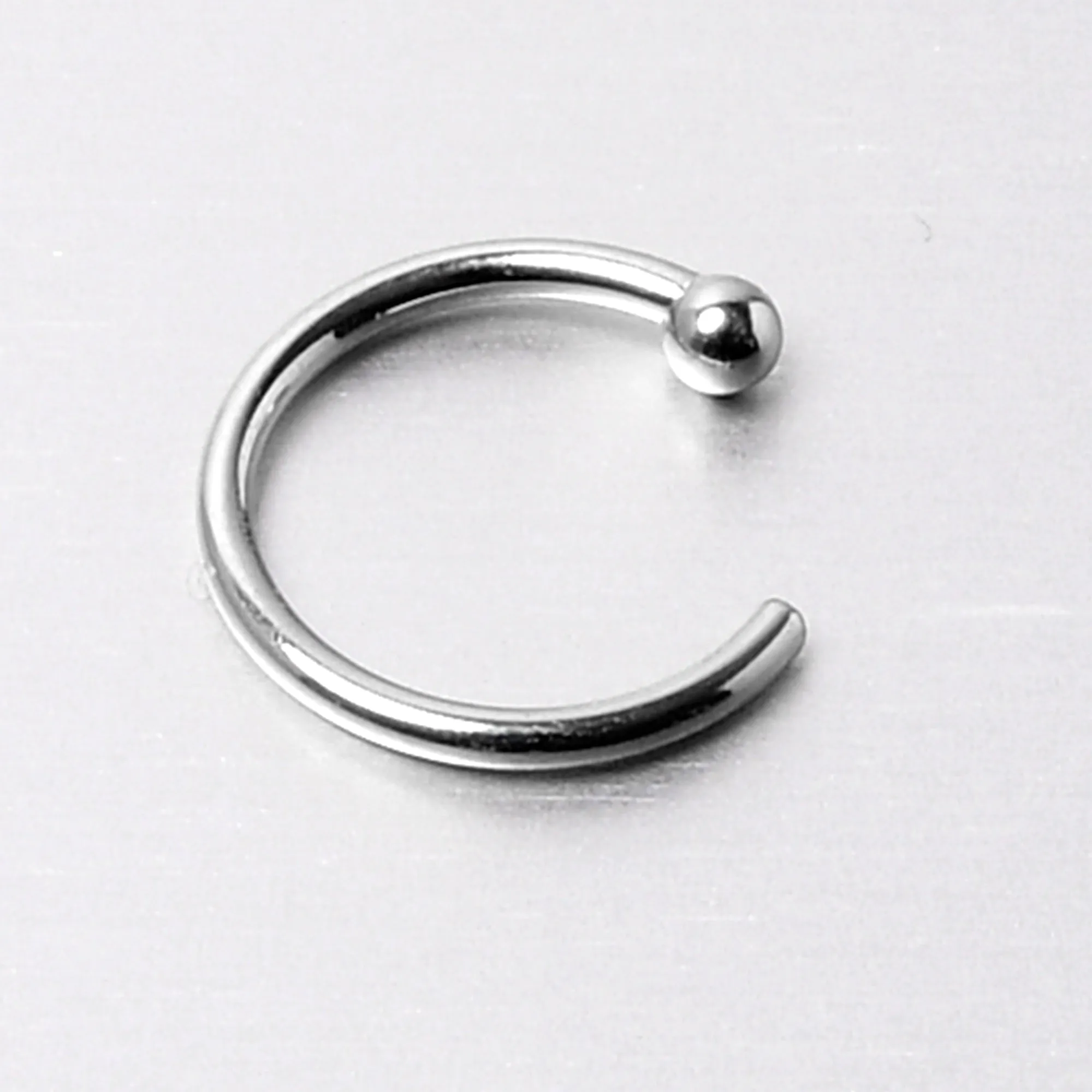 20 Gauge 5/16 Solid 14KT White Gold Nose Hoop