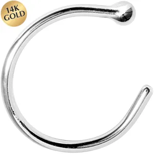20 Gauge 5/16 Solid 14KT White Gold Nose Hoop
