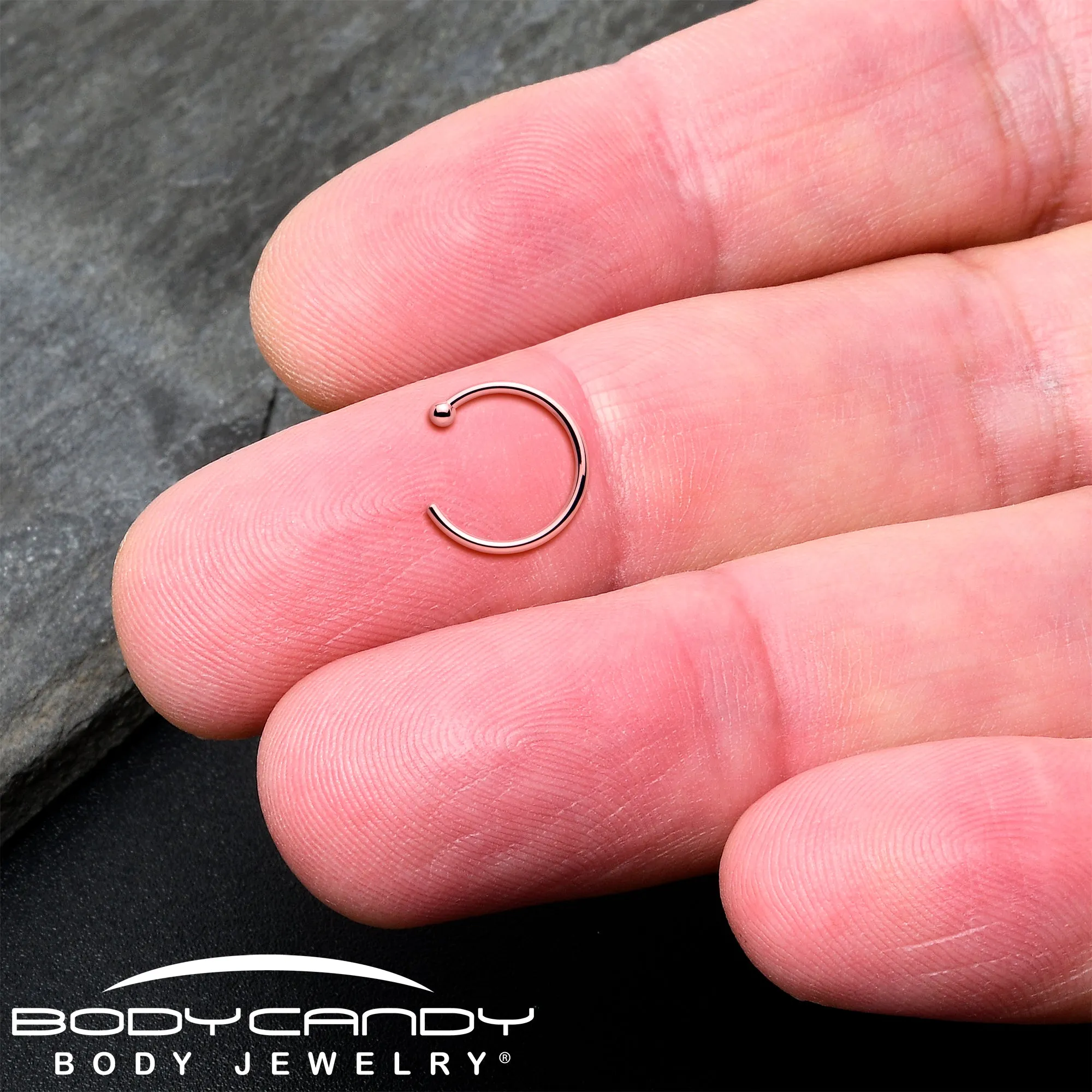 20 Gauge 5/16 Solid 18KT Rose Gold Nose Hoop