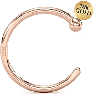 20 Gauge 5/16 Solid 18KT Rose Gold Nose Hoop