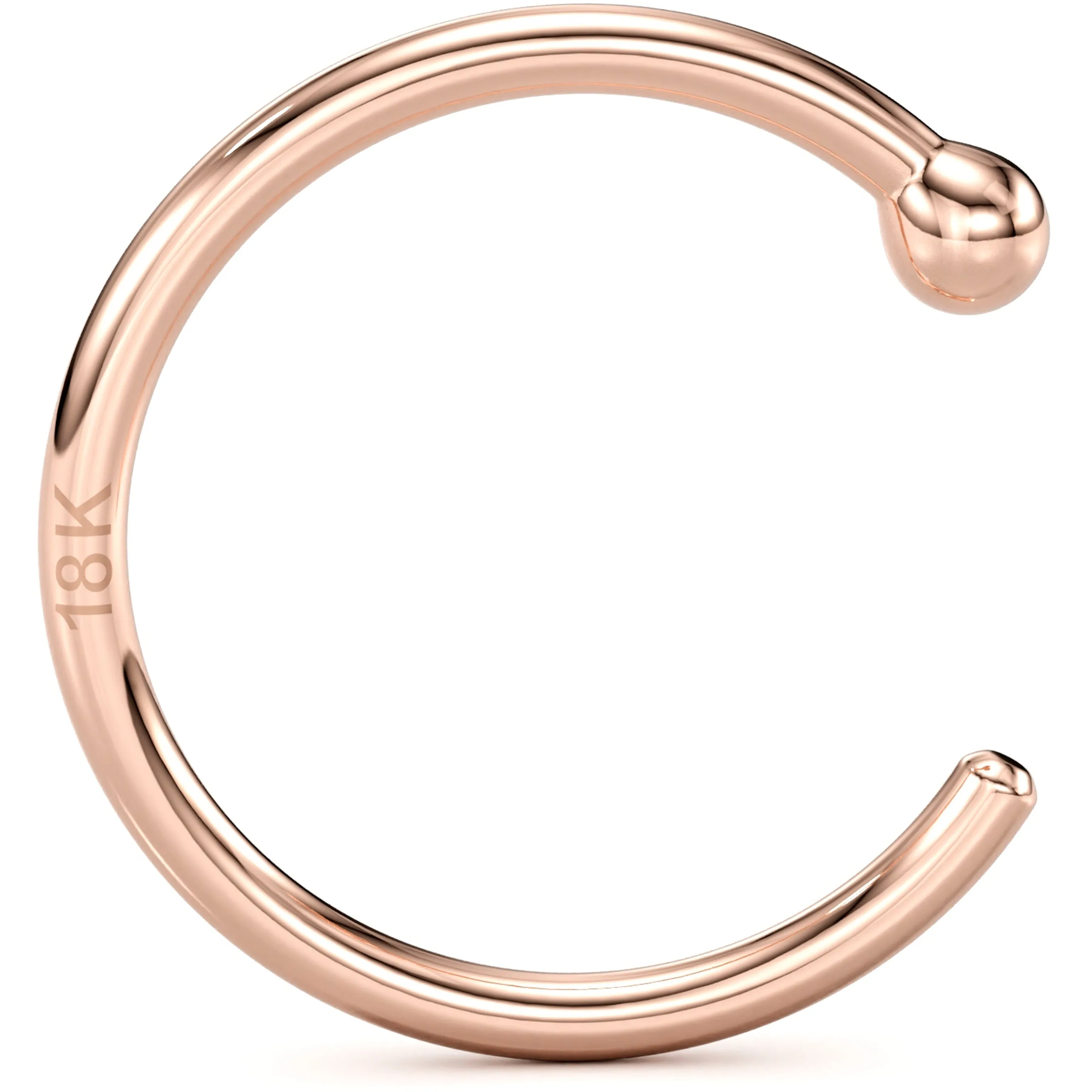 20 Gauge 5/16 Solid 18KT Rose Gold Nose Hoop