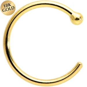 20 Gauge 5/16 Solid 18KT Yellow Gold Nose Hoop