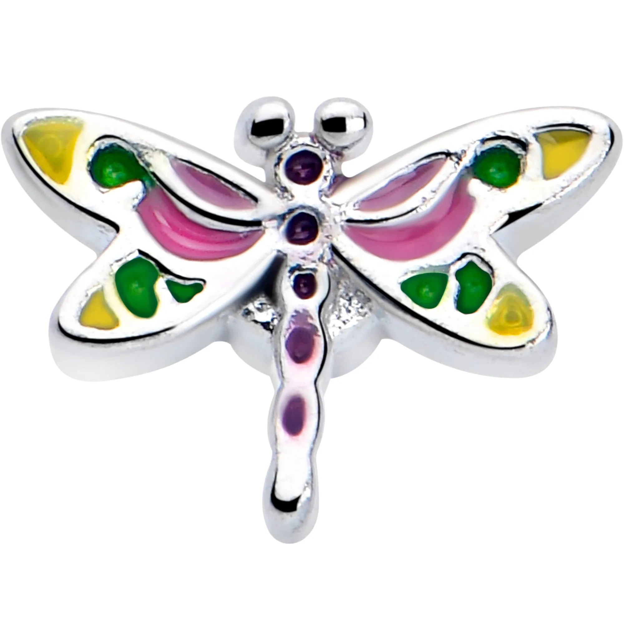 20 Gauge 7mm Dragonfly Colors L Shape Nose Ring