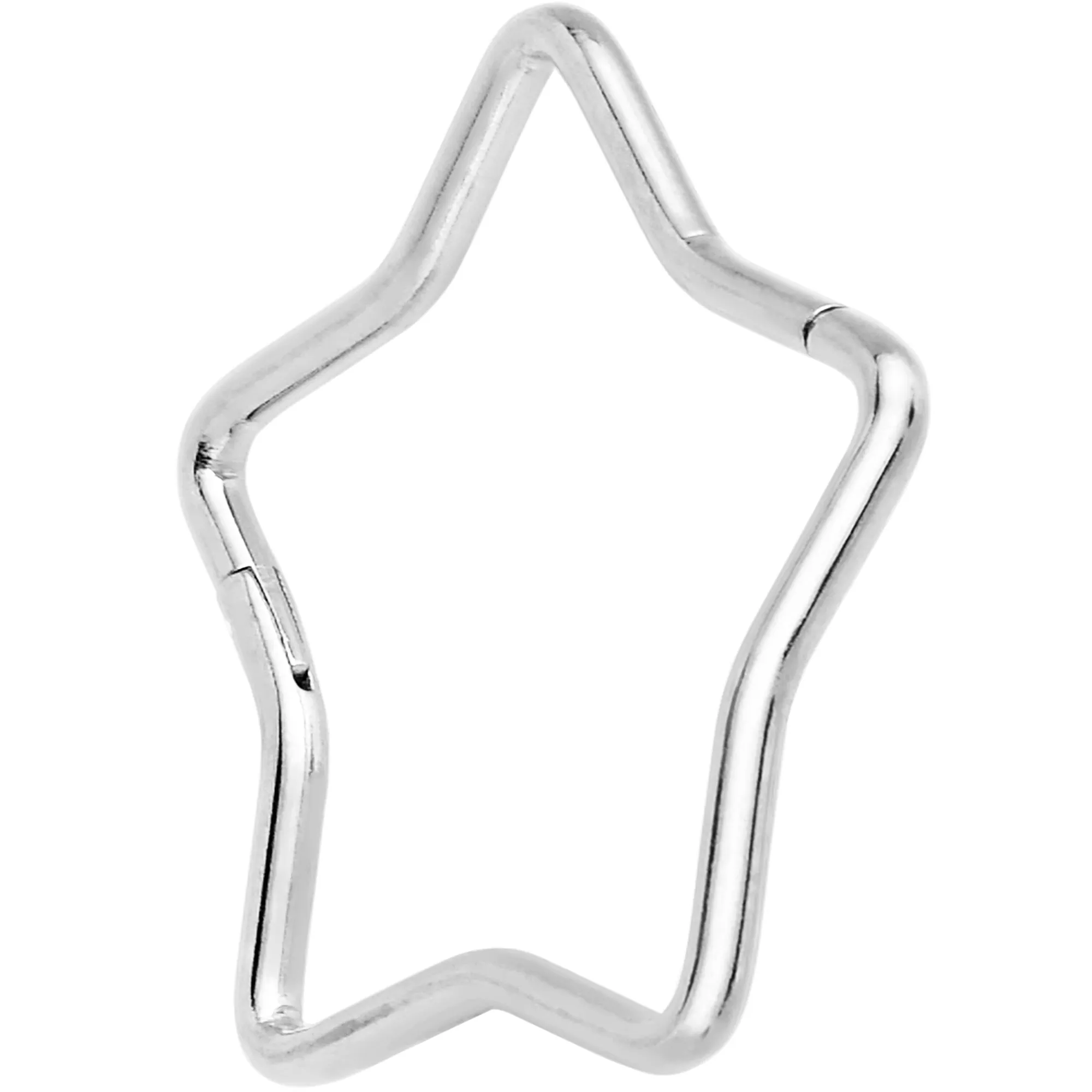 20 Gauge Seamless Hollow Star Nose Hoop Surgical Steel