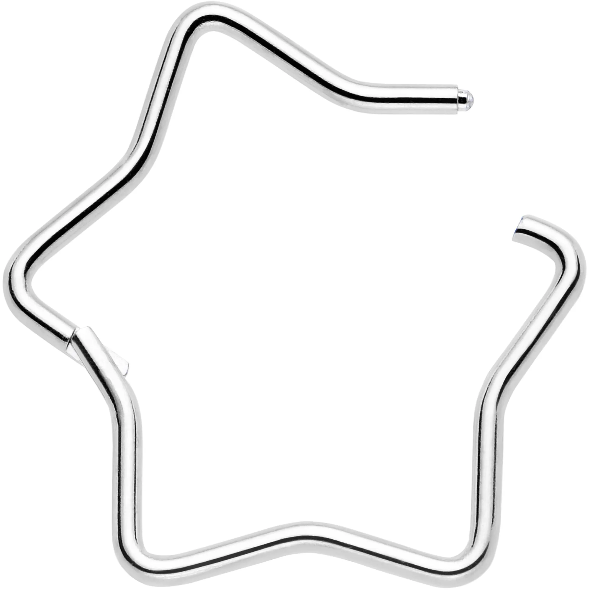 20 Gauge Seamless Hollow Star Nose Hoop Surgical Steel