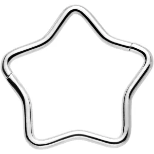 20 Gauge Seamless Hollow Star Nose Hoop Surgical Steel