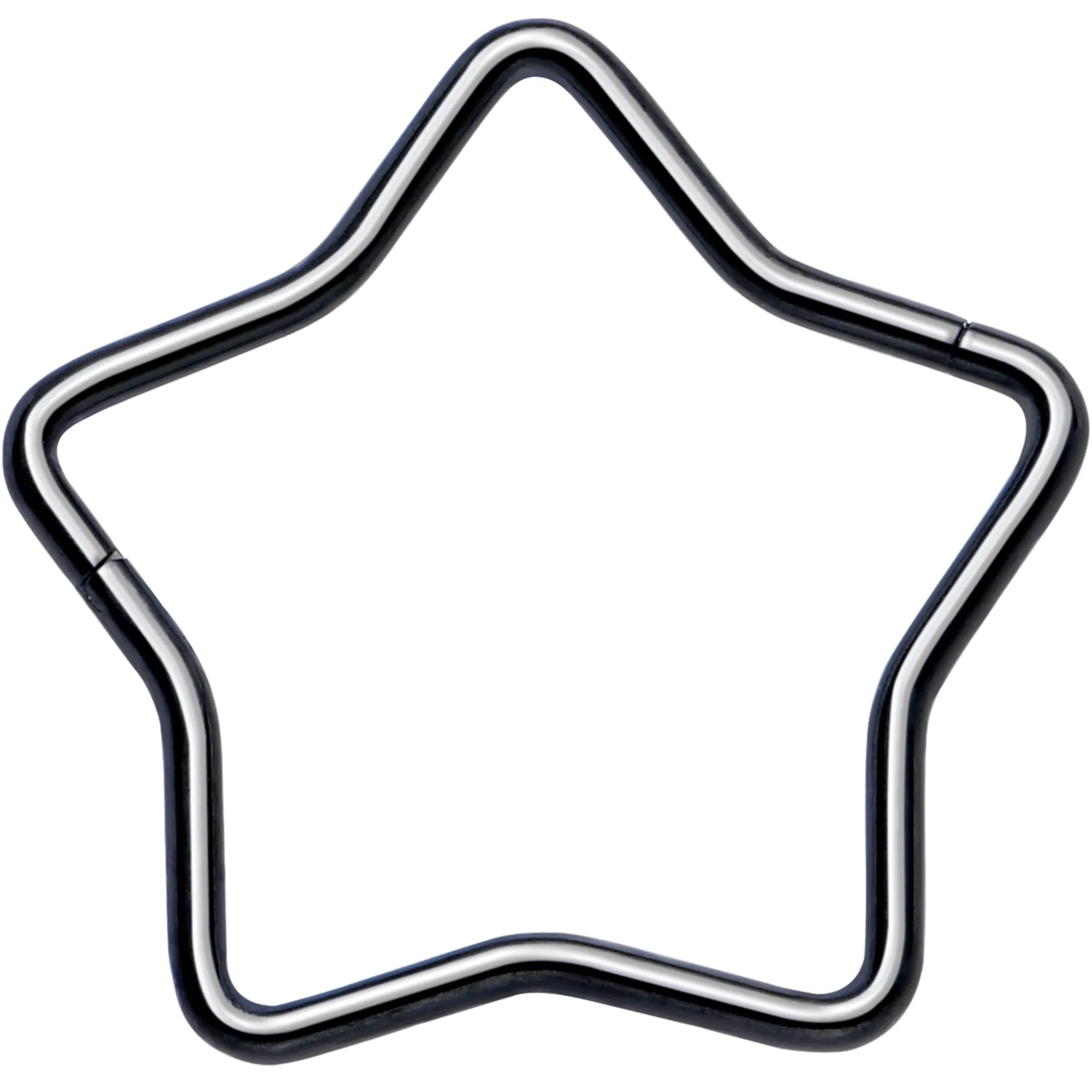 20 Gauge Seamless Hollow Star Nose Hoop Surgical Steel
