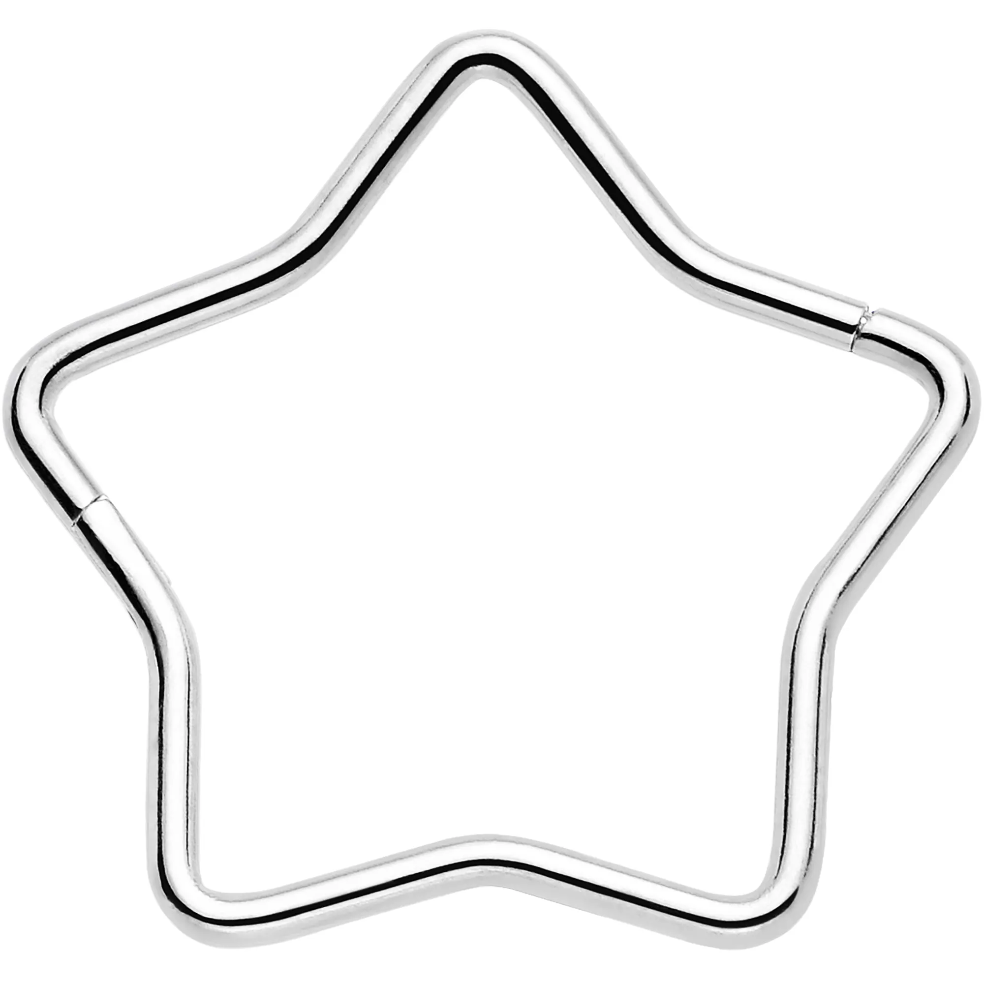 20 Gauge Seamless Hollow Star Nose Hoop Surgical Steel