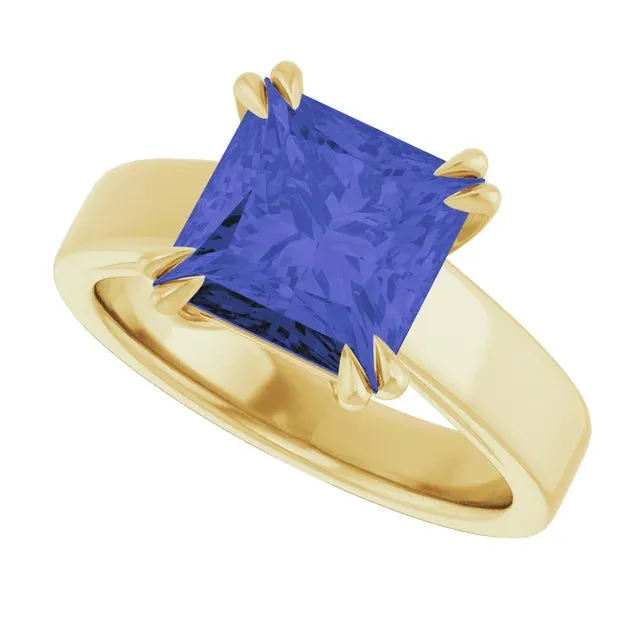 2.0ct Princess Cut Iolite Engagement Ring