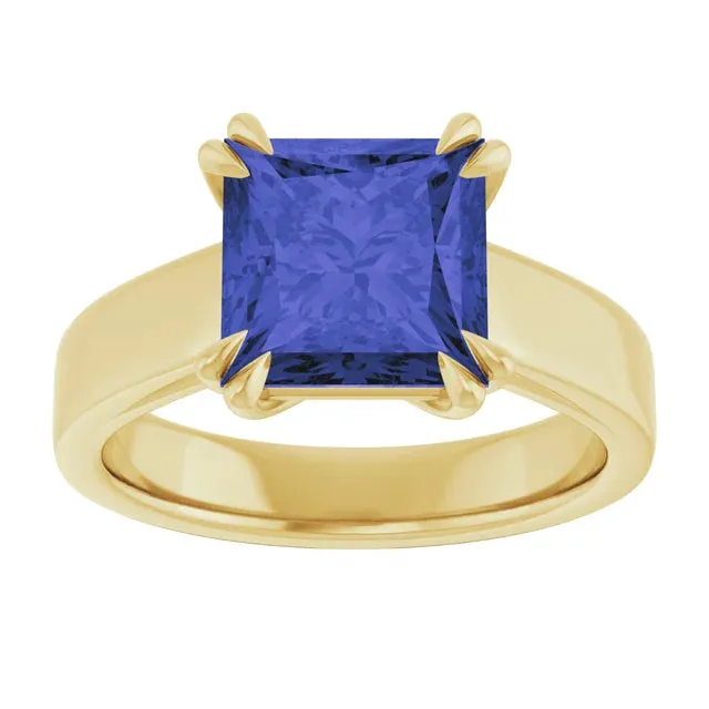 2.0ct Princess Cut Iolite Engagement Ring