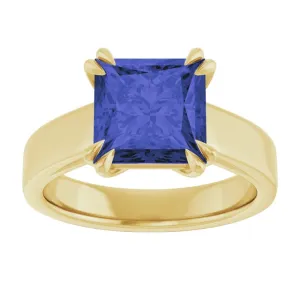 2.0ct Princess Cut Iolite Engagement Ring