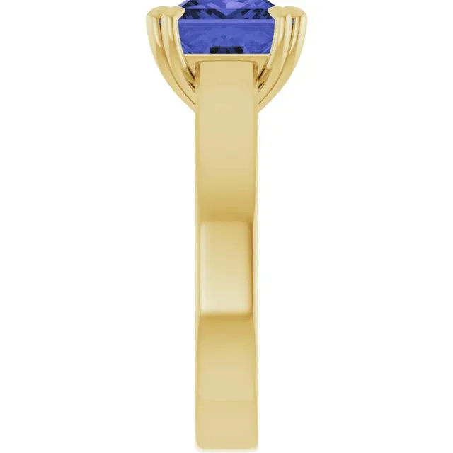 2.0ct Princess Cut Iolite Engagement Ring